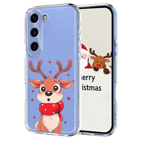 EIDERWOOD Samsung Galaxy S23 Fleksibelt Plastik Julecover m. Motiv - Gennemsigtig / Rensdyr