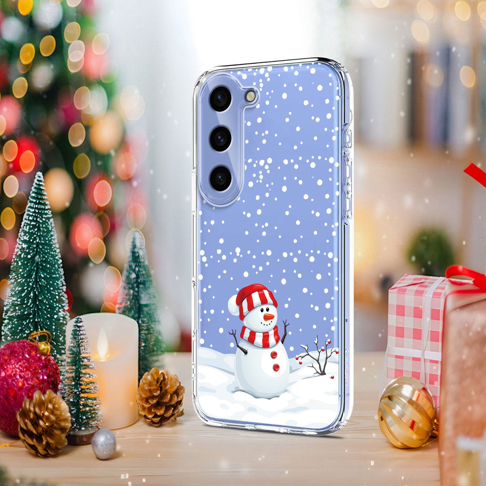 EIDERWOOD Samsung Galaxy S23+ (Plus) Fleksibelt Plastik Julecover m. Motiv - Gennemsigtig / Snemand