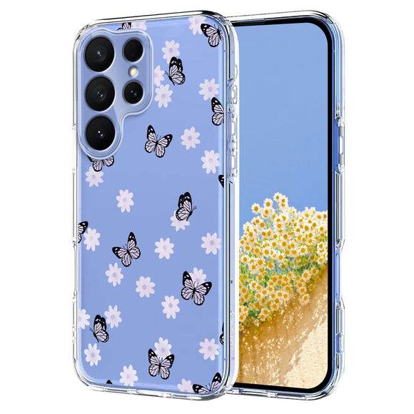 Samsung Galaxy S26 Ultra EIDERWOOD Fleksibel Plast Cover m. Mønster - Gennemsigtig / Sommerfugle