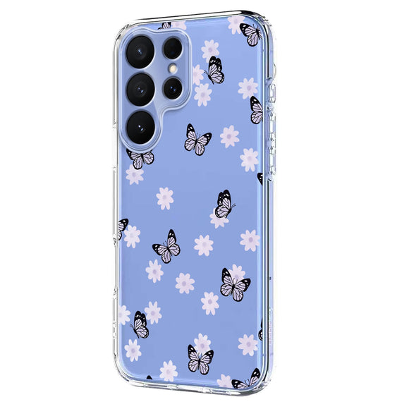 Samsung Galaxy S26 Ultra EIDERWOOD Fleksibel Plast Cover m. Mønster - Gennemsigtig / Sommerfugle