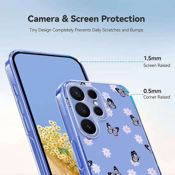 Samsung Galaxy S26 Ultra EIDERWOOD Fleksibel Plast Cover m. Mønster - Gennemsigtig / Sommerfugle
