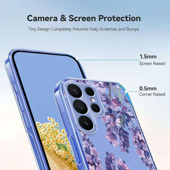 Samsung Galaxy S26 Ultra EIDERWOOD Fleksibel Plast Cover m. Mønster - Gennemsigtig / Lavendel