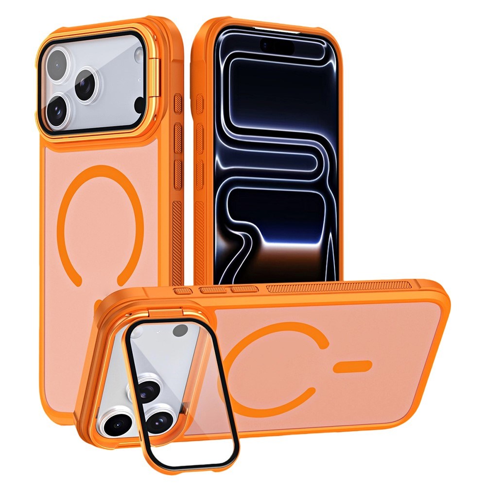 iPhone 18 Pro Max / 17 Pro Max EIDERWOOD Hybrid Plast Cover m. Kamera Cover & Ståfunktion - MagSafe Kompatibel - Orange