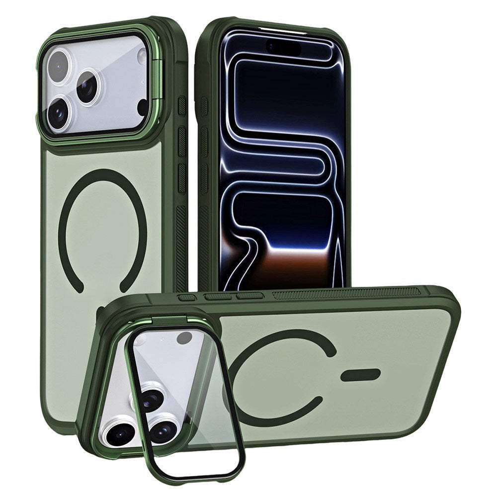 iPhone 18 Pro Max / 17 Pro Max EIDERWOOD Hybrid Plast Cover m. Kamera Cover & Ståfunktion - MagSafe Kompatibel - Grøn