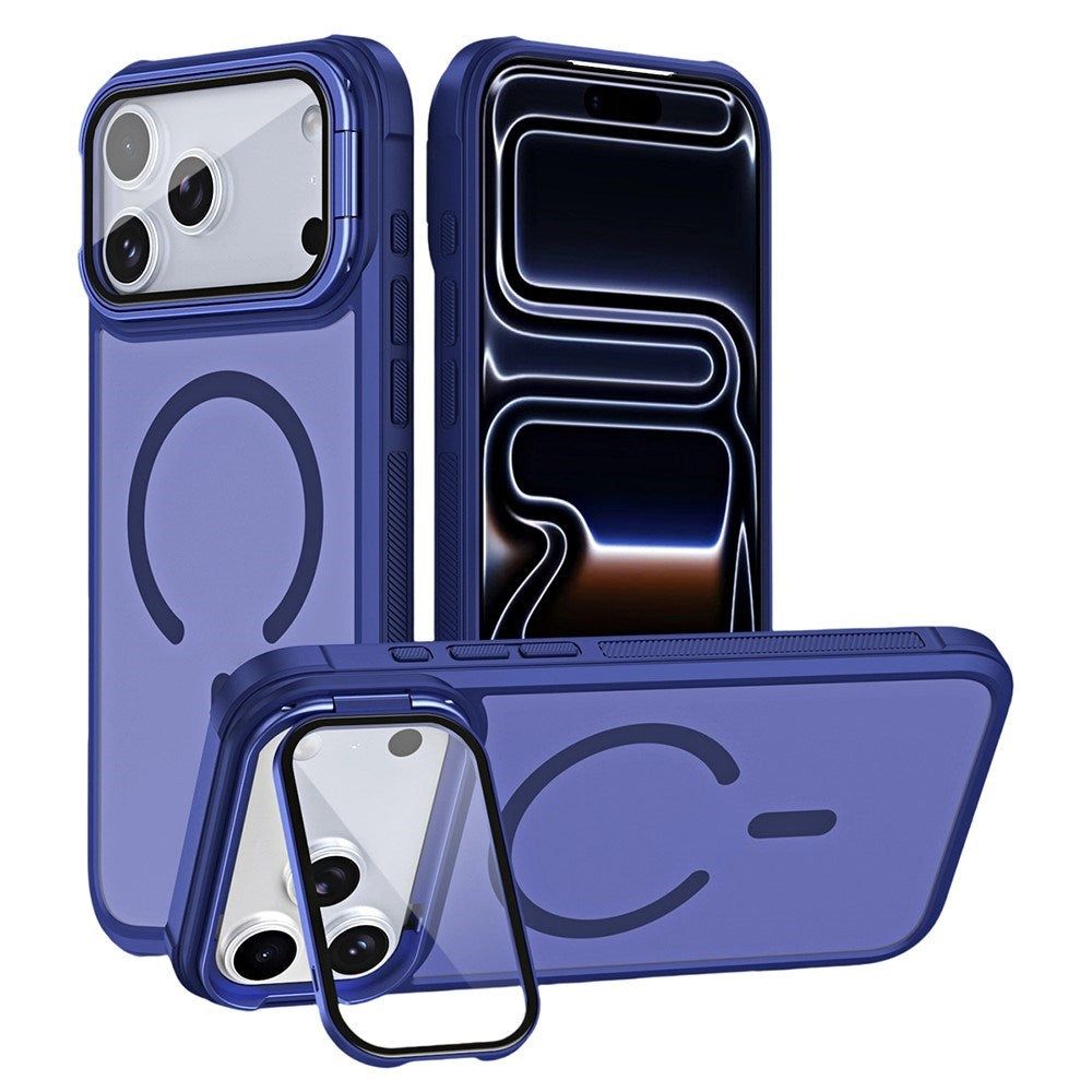 iPhone 18 Pro Max / 17 Pro Max EIDERWOOD Hybrid Plast Cover m. Kamera Cover & Ståfunktion - MagSafe Kompatibel - Blå