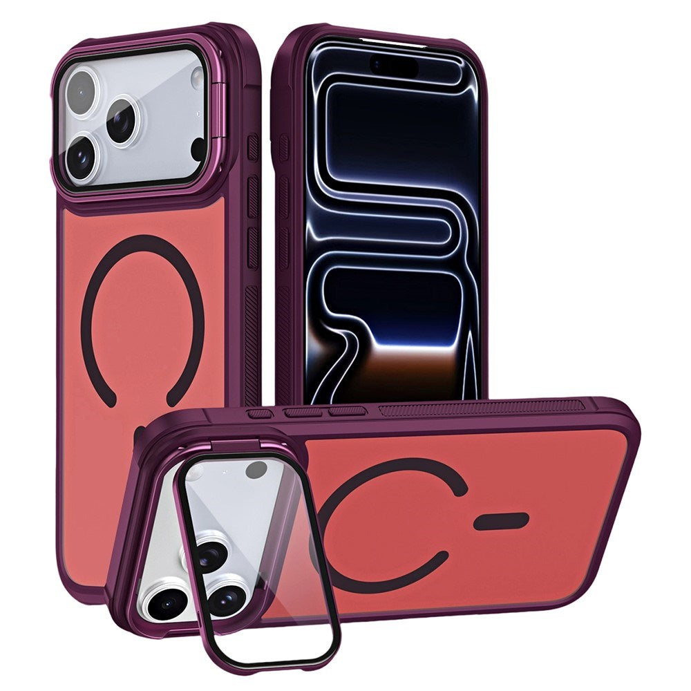 iPhone 18 Pro / 17 Pro EIDERWOOD Hybrid Plast Cover m. Kamera Cover & Ståfunktion - MagSafe Kompatibel - Rød