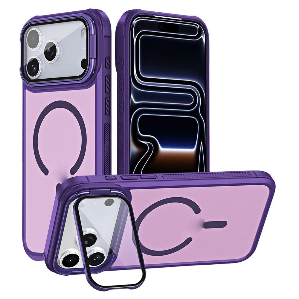 iPhone 18 Pro / 17 Pro EIDERWOOD Hybrid Plast Cover m. Kamera Cover & Ståfunktion - MagSafe Kompatibel - Lilla