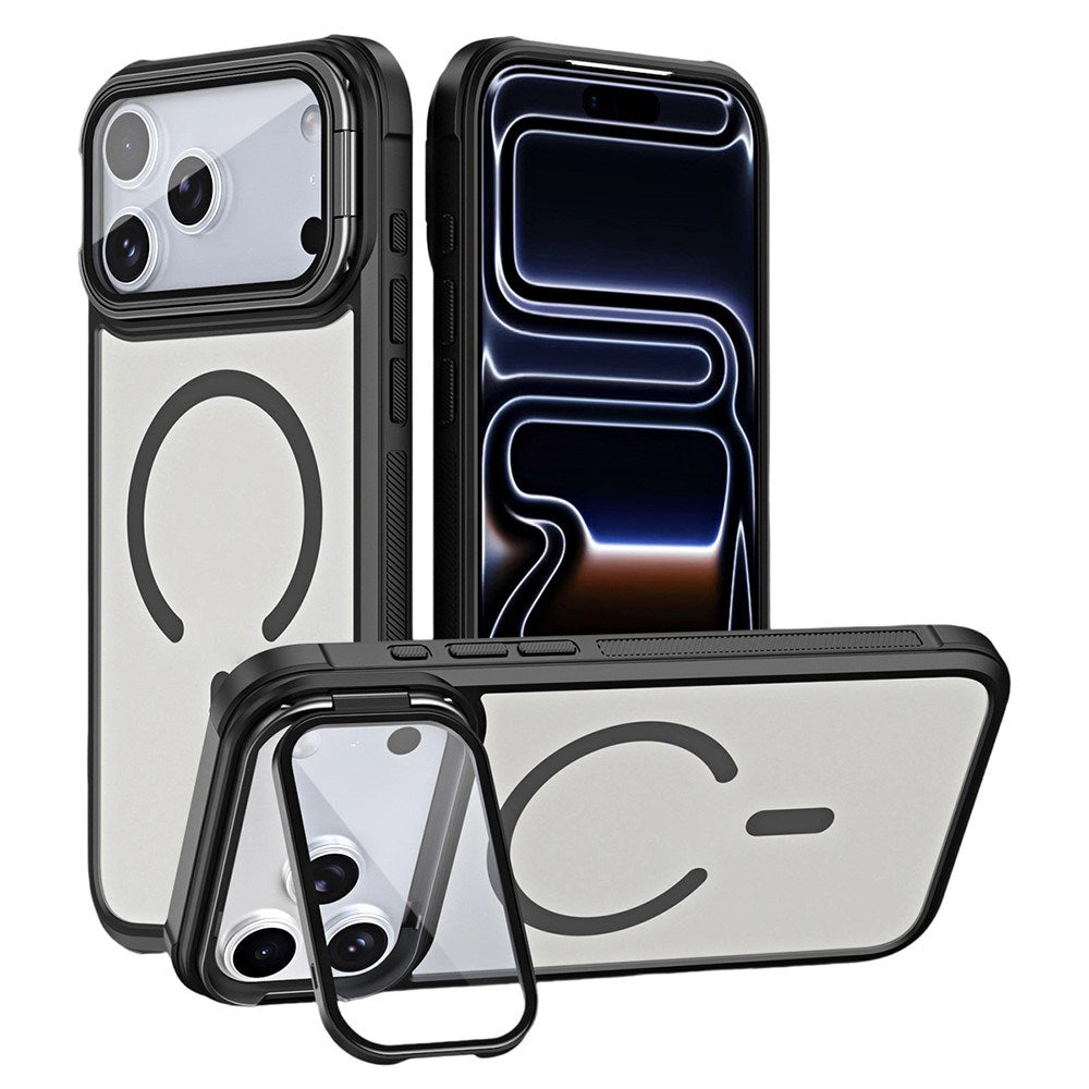 iPhone 18 Pro / 17 Pro EIDERWOOD Hybrid Plast Cover m. Kamera Cover & Ståfunktion - MagSafe Kompatibel - Sort