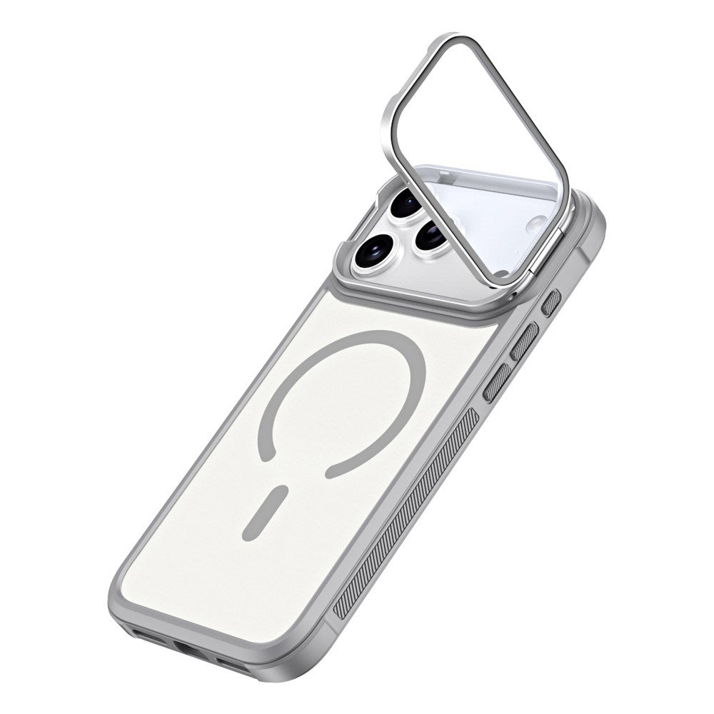 iPhone 18 Pro / 17 Pro EIDERWOOD Hybrid Plast Cover m. Kamera Cover & Ståfunktion - MagSafe Kompatibel - Grå