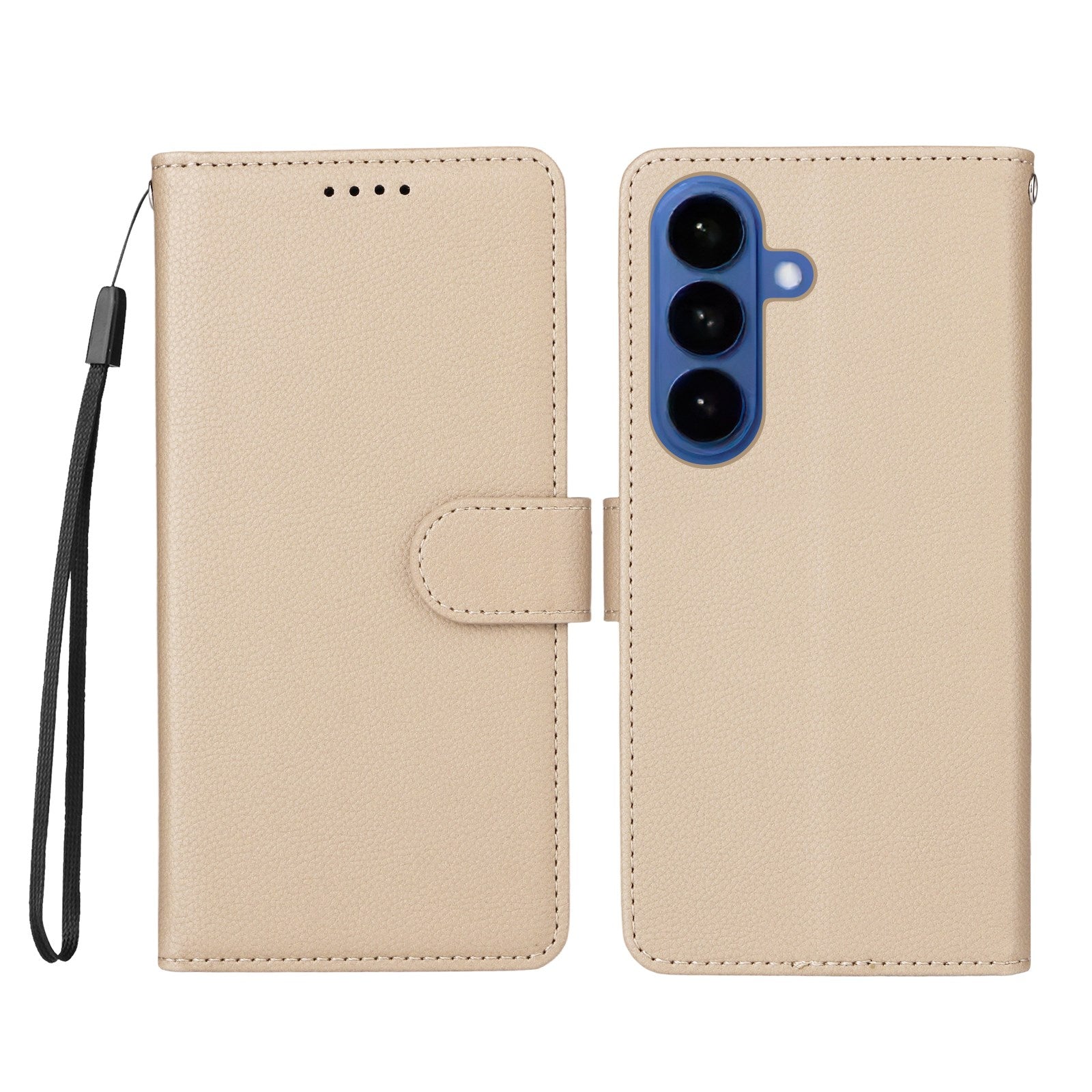 Samsung Galaxy S26 EIDERWOOD Kunstlæder Flip Cover m. Strop - Beige
