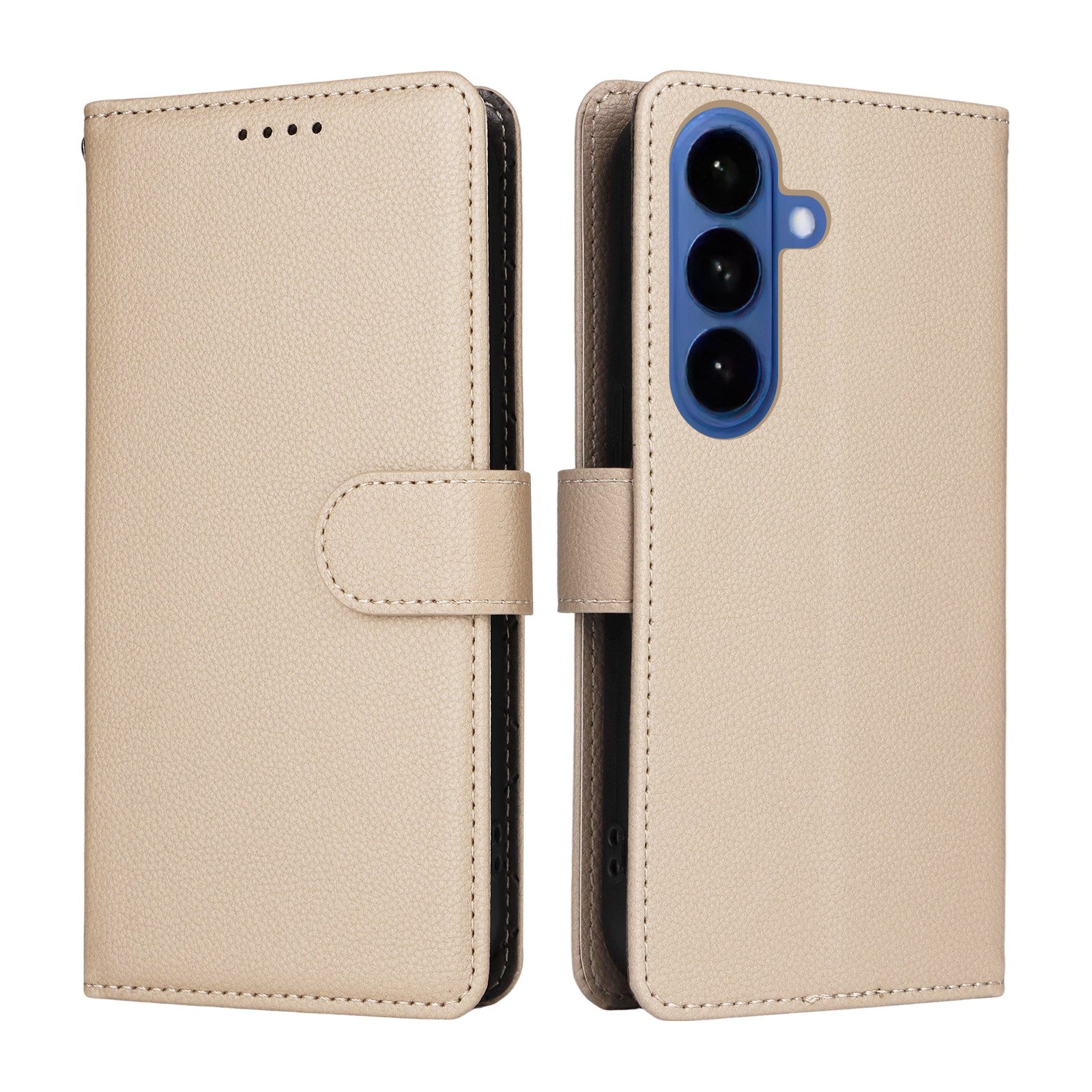 Samsung Galaxy S26 EIDERWOOD Kunstlæder Flip Cover m. Strop - Beige