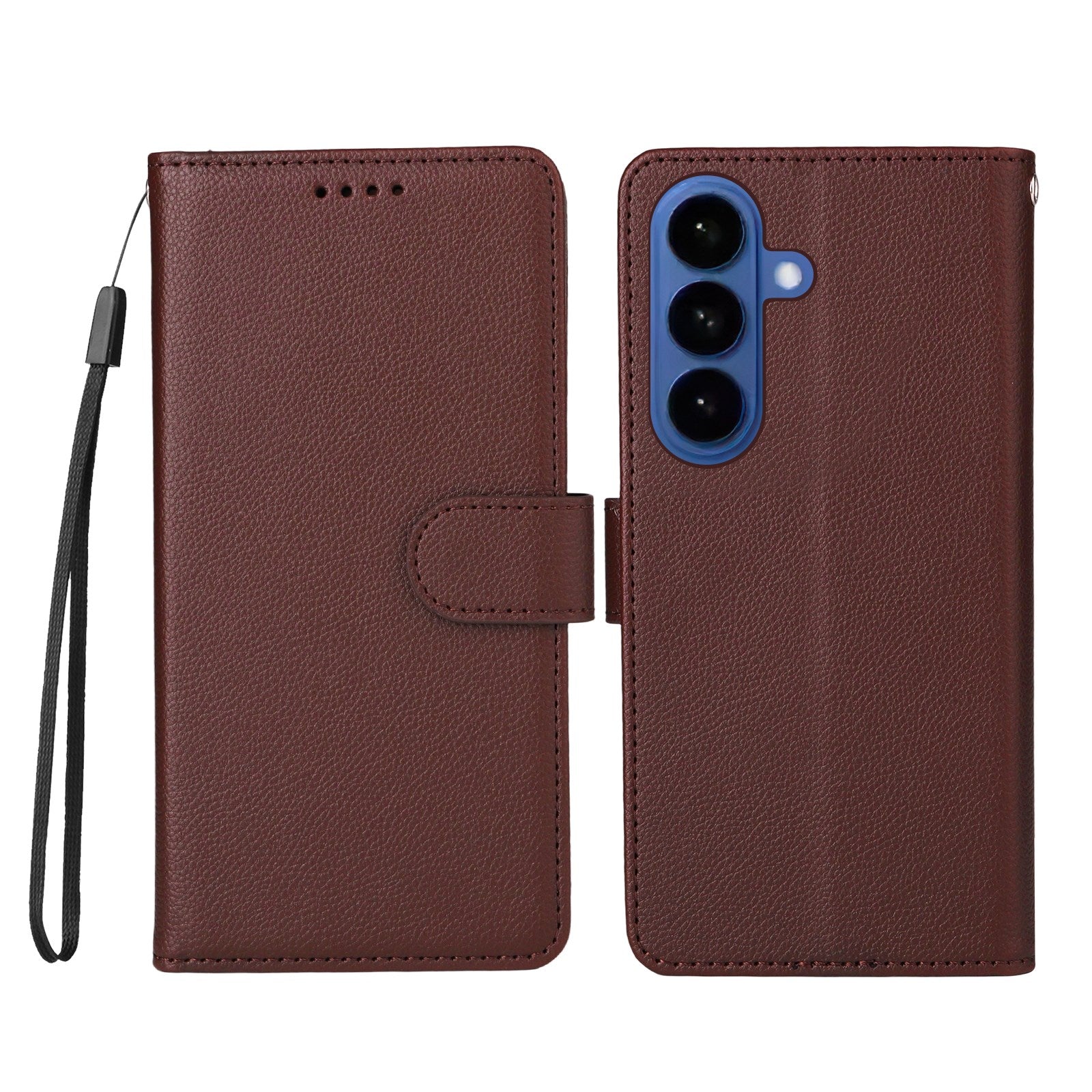 Samsung Galaxy S26 EIDERWOOD Kunstlæder Flip Cover m. Strop - Brun