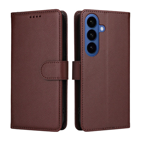 Samsung Galaxy S26 EIDERWOOD Kunstlæder Flip Cover m. Strop - Brun