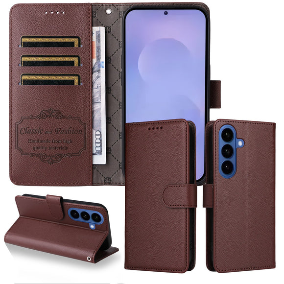 Samsung Galaxy S26 EIDERWOOD Kunstlæder Flip Cover m. Strop - Brun