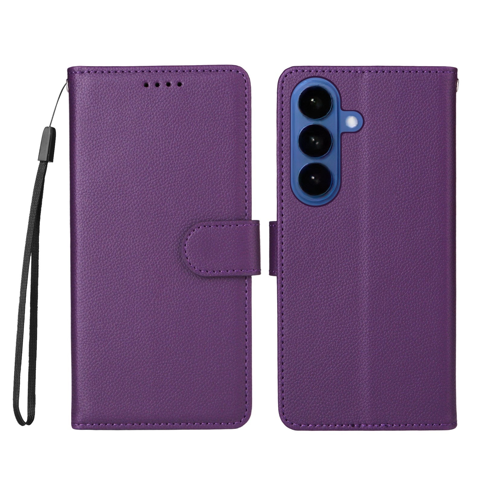 Samsung Galaxy S26 EIDERWOOD Kunstlæder Flip Cover m. Strop - Lilla