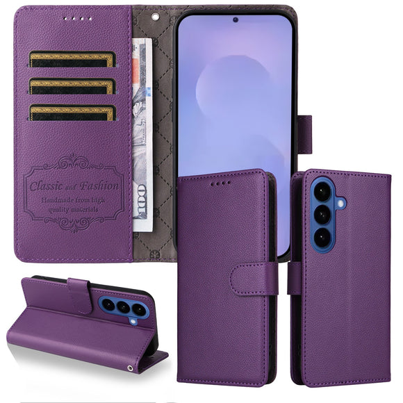 Samsung Galaxy S26 EIDERWOOD Kunstlæder Flip Cover m. Strop - Lilla