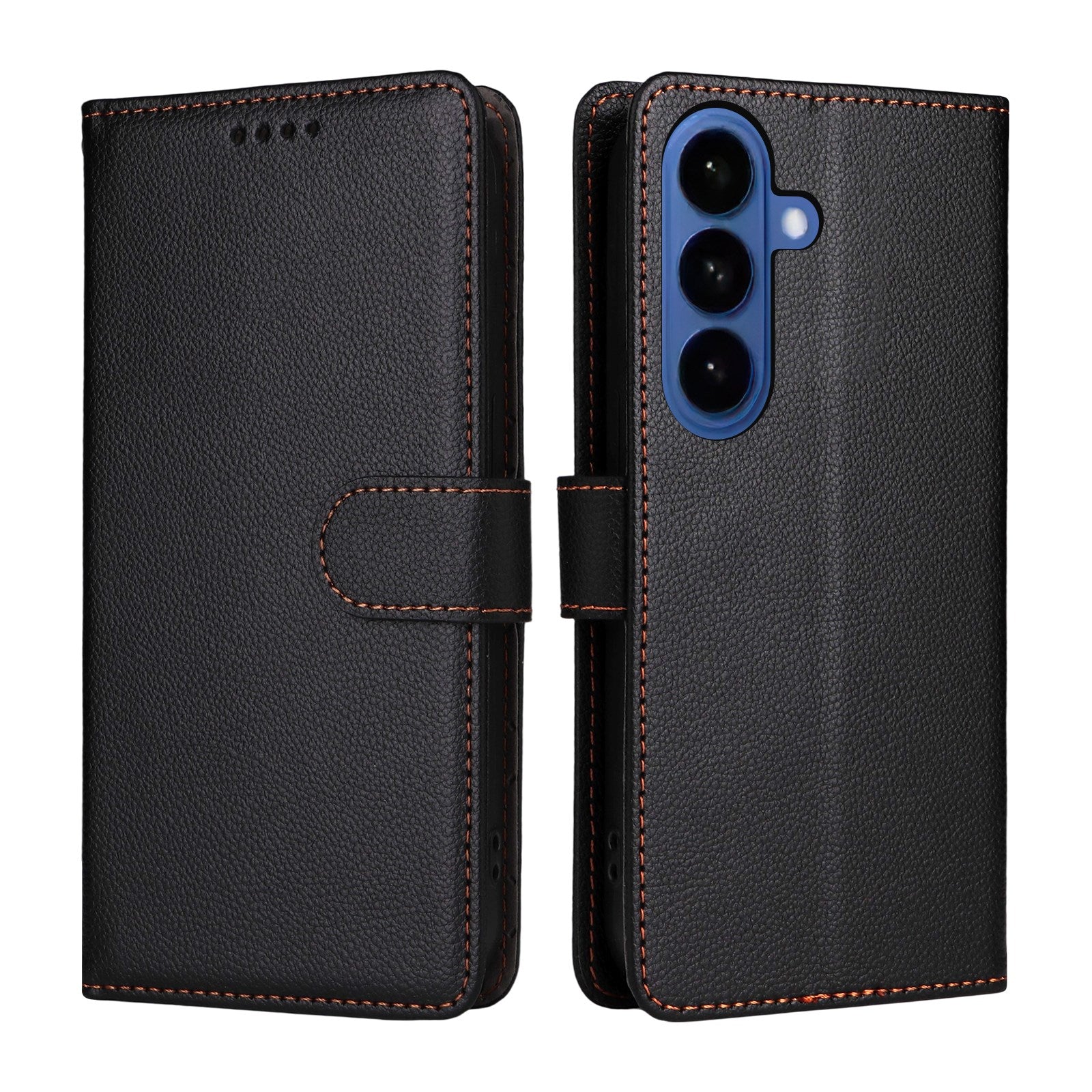 Samsung Galaxy S26 EIDERWOOD Kunstlæder Flip Cover m. Strop - Sort