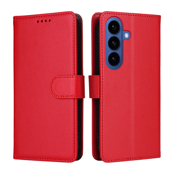 Samsung Galaxy S26 EIDERWOOD Kunstlæder Flip Cover m. Strop - Rød