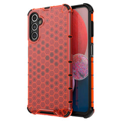 Samsung Galaxy A14 / A14 (5G) Honeycomb Pattern Hybrid Cover - Rød