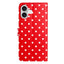 EIDERWOOD iPhone 17 Kunstlæder Flip Cover m. Polka Design - Rød