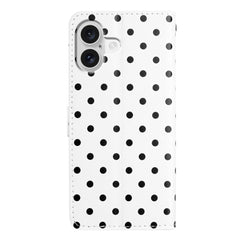 EIDERWOOD iPhone 17 Kunstlæder Flip Cover m. Polka Design - Hvid