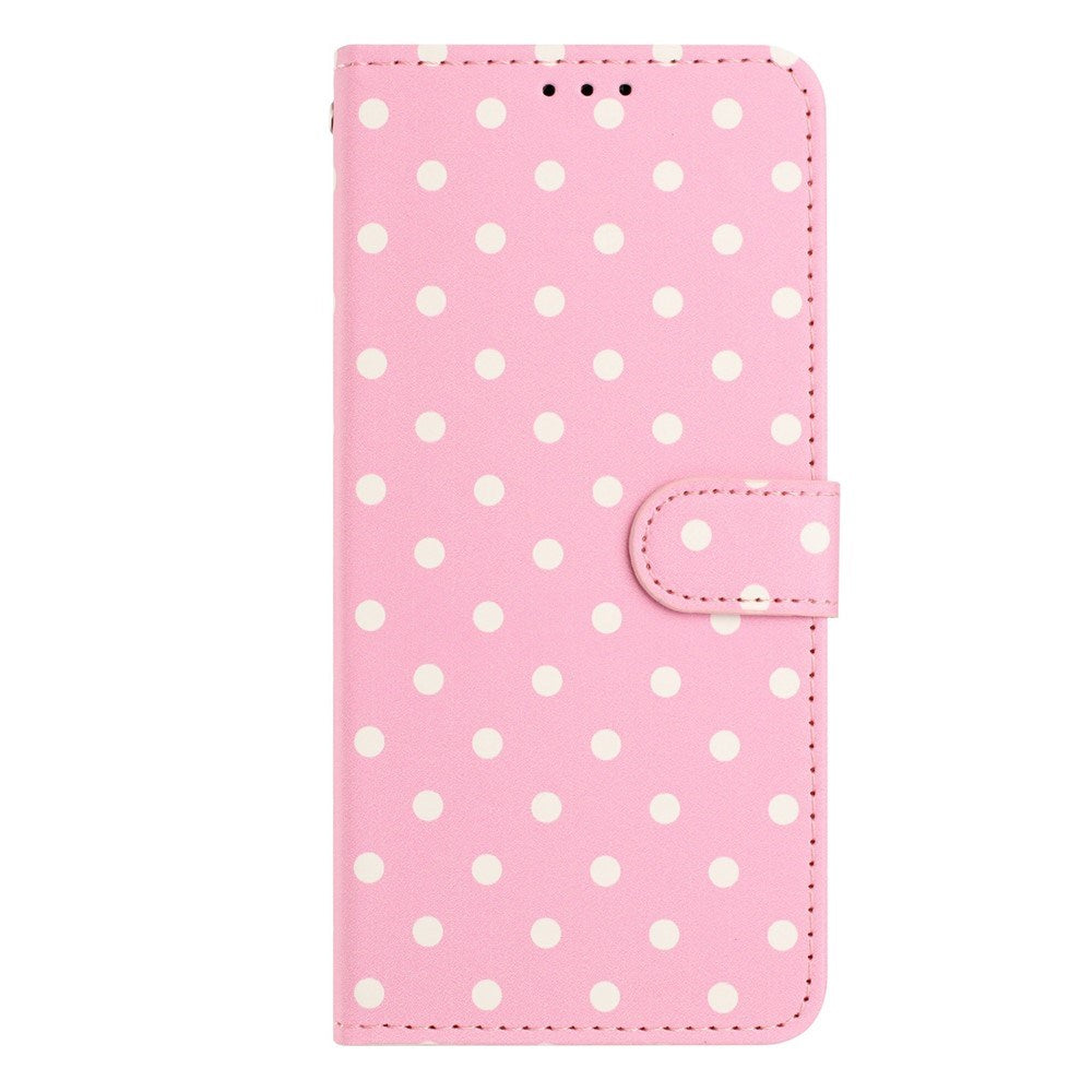 EIDERWOOD iPhone 17 Kunstlæder Flip Cover m. Polka Design - Lyserød