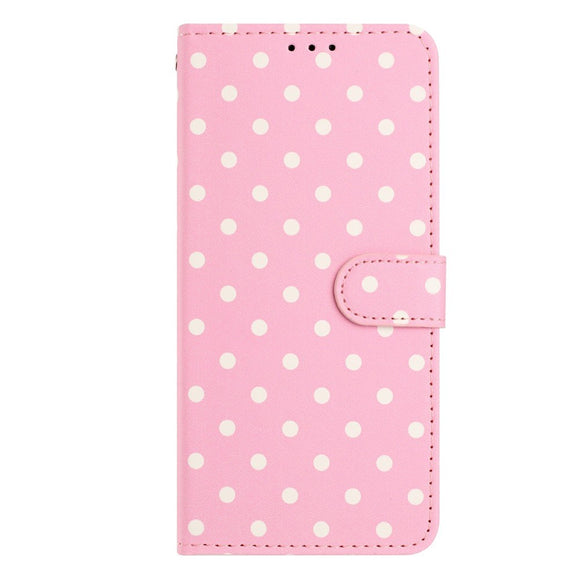 EIDERWOOD iPhone 17 Kunstlæder Flip Cover m. Polka Design - Lyserød