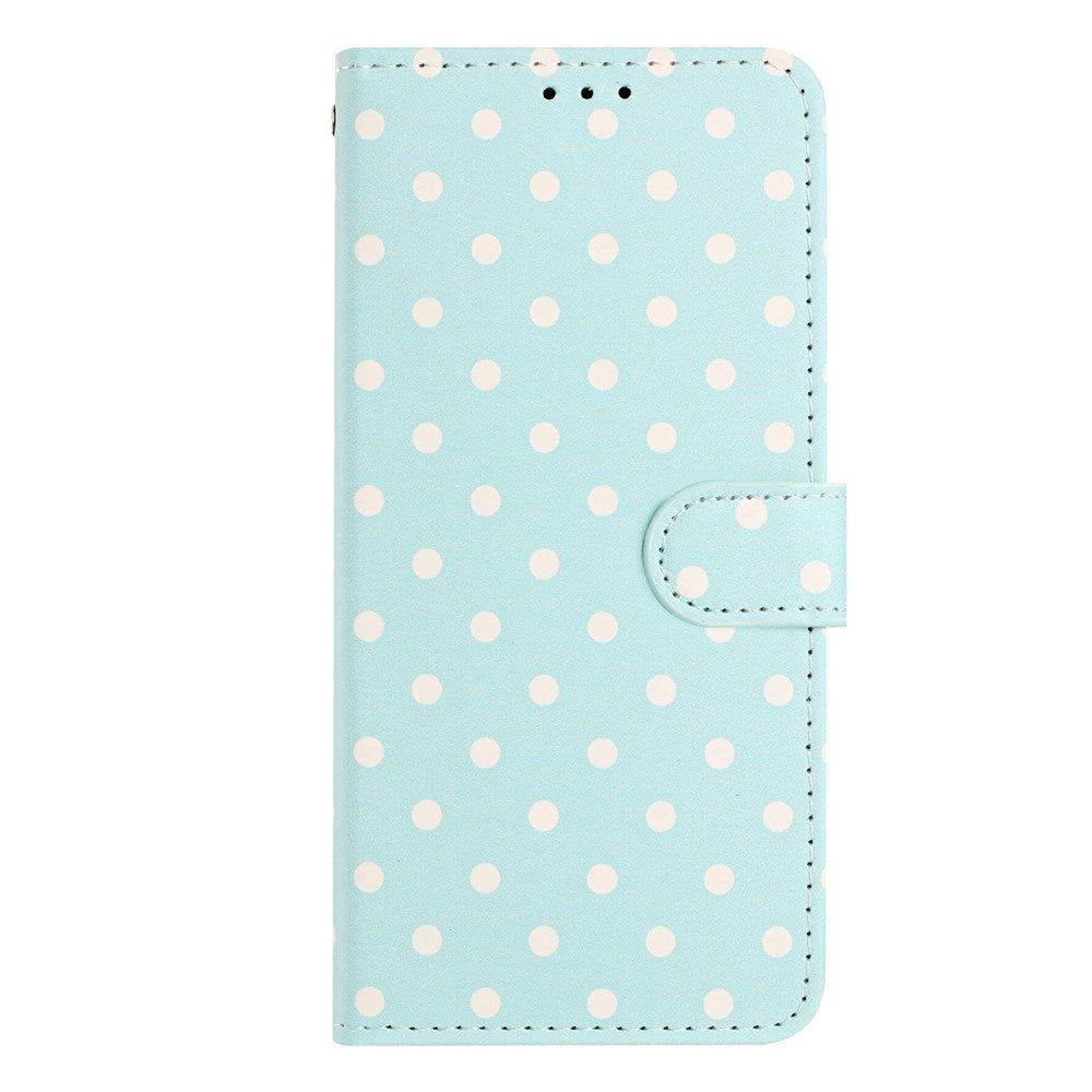 EIDERWOOD iPhone 17 Kunstlæder Flip Cover m. Polka Design - Blå