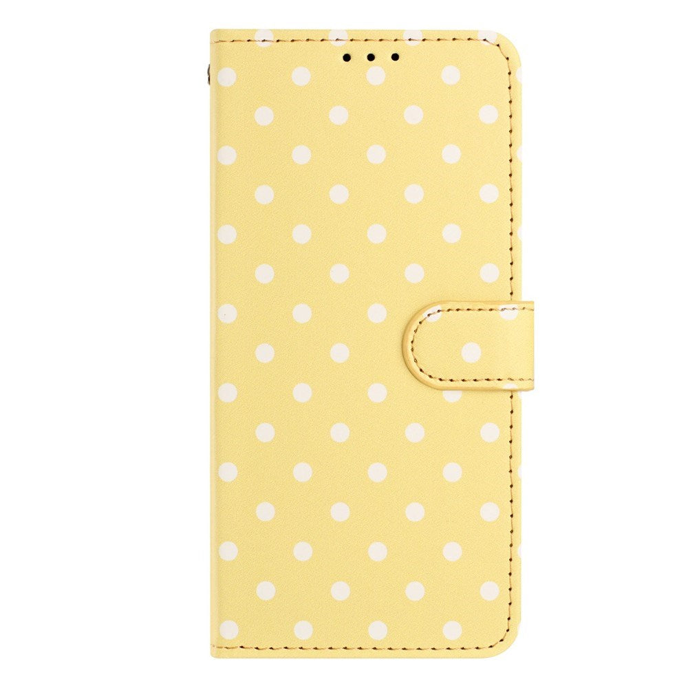 EIDERWOOD iPhone 17 Kunstlæder Flip Cover m. Polka Design - Gul