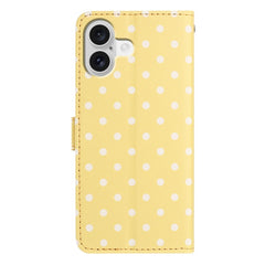 EIDERWOOD iPhone 17 Kunstlæder Flip Cover m. Polka Design - Gul