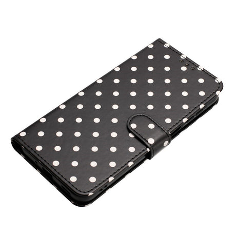 EIDERWOOD iPhone 17 Kunstlæder Flip Cover m. Polka Design - Sort