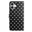EIDERWOOD iPhone 17 Kunstlæder Flip Cover m. Polka Design - Sort