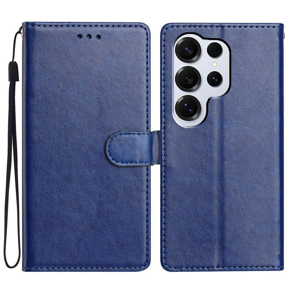 Samsung Galaxy S26 Ultra EIDERWOOD Kunstlæder Cover m. Strop & Kortholder - Blå