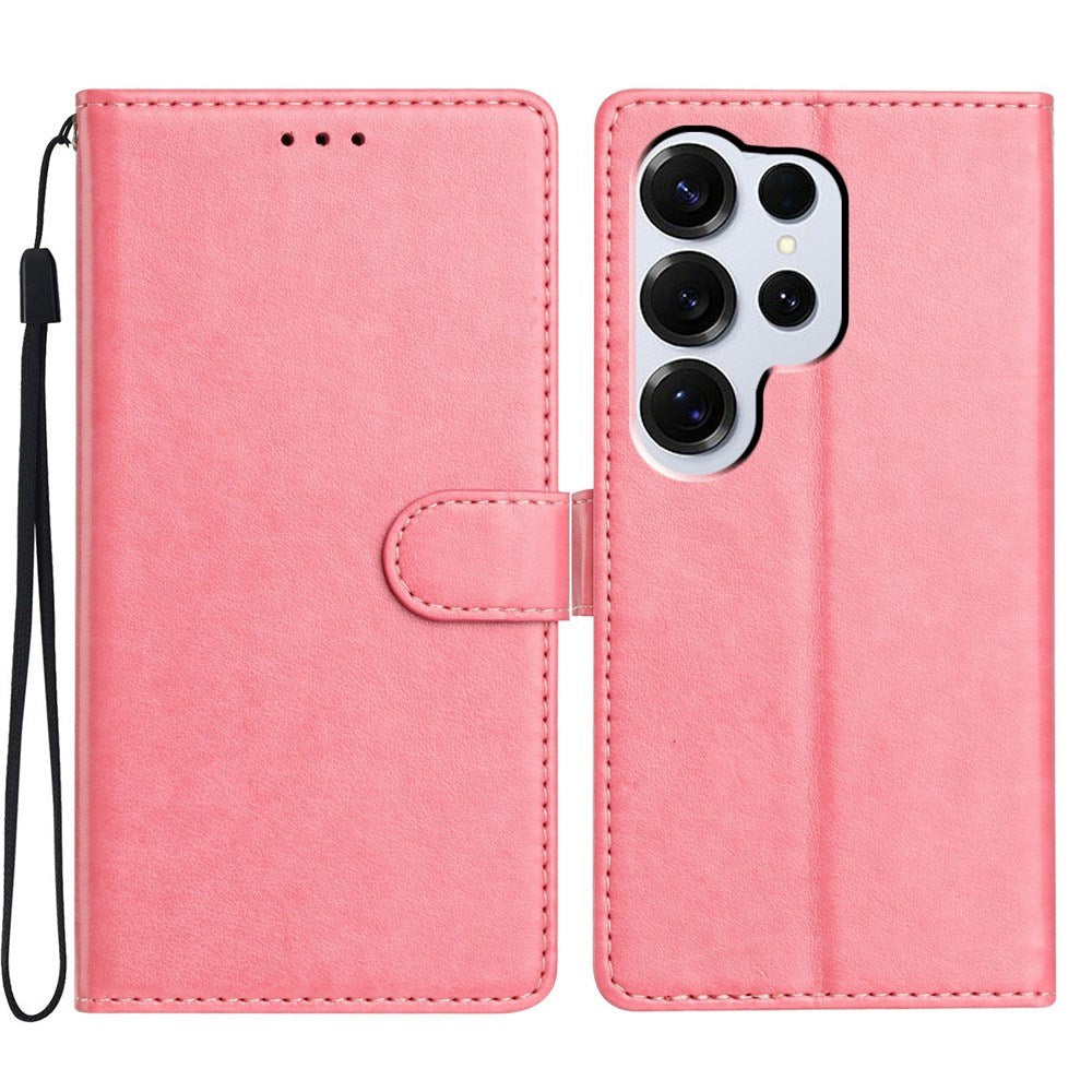 Samsung Galaxy S26 Ultra EIDERWOOD Kunstlæder Cover m. Strop & Kortholder - Lyserød
