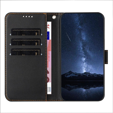 Honor Magic8 Lite EIDERWOOD Kunstlæder Flip Cover m. Kortholder & Ståfunktion - Sort