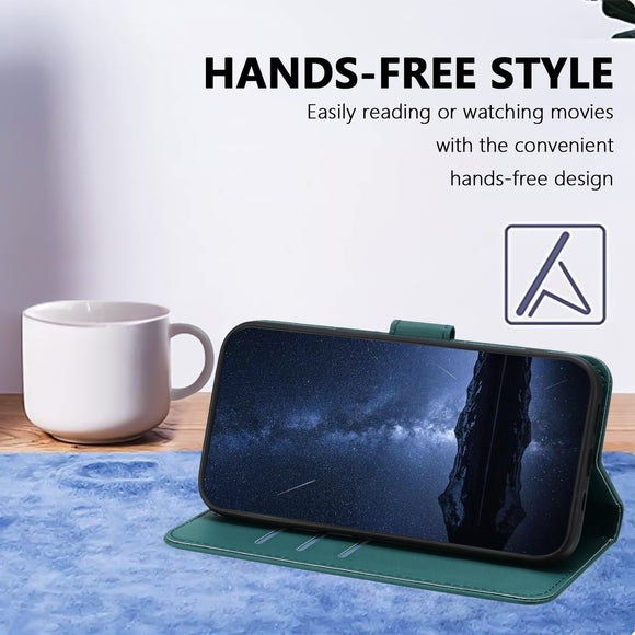 Honor Magic8 Lite EIDERWOOD Kunstlæder Flip Cover m. Kortholder & Ståfunktion - Grøn