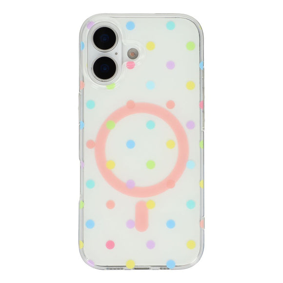 EIDERWOOD iPhone 17 Hybrid Cover m. Polka Design - MagSafe Kompatibel - Gennemsigtig / Multi