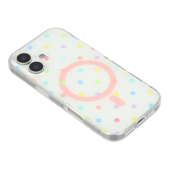 EIDERWOOD iPhone 17 Hybrid Cover m. Polka Design - MagSafe Kompatibel - Gennemsigtig / Multi