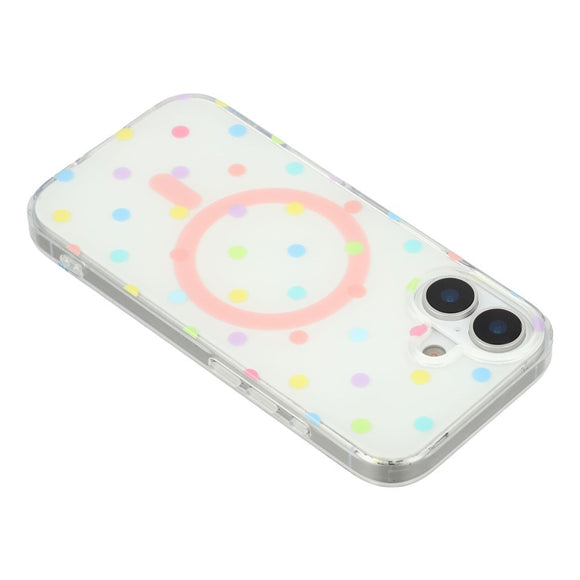 EIDERWOOD iPhone 17 Hybrid Cover m. Polka Design - MagSafe Kompatibel - Gennemsigtig / Multi