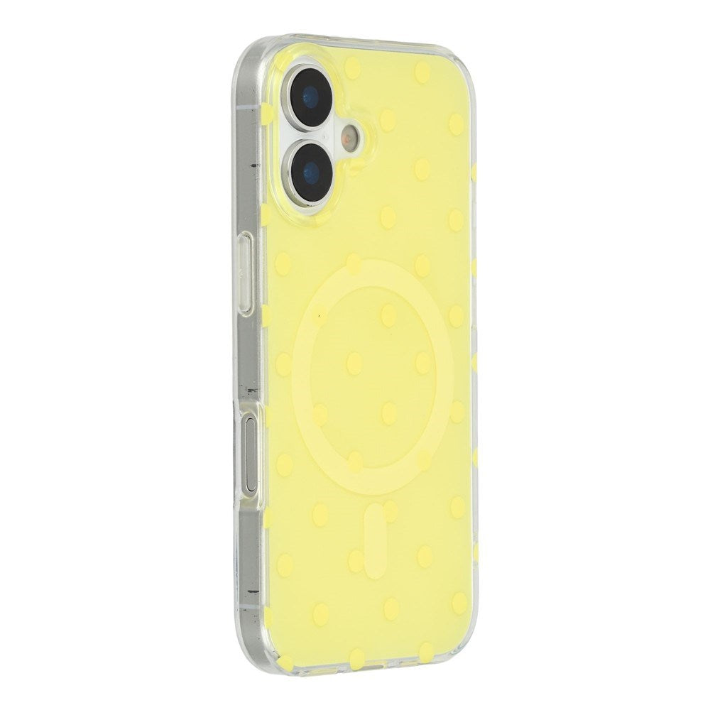 EIDERWOOD iPhone 17 Hybrid Cover m. Polka Design - MagSafe Kompatibel - Gennemsigtig / Gul