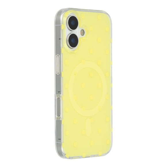 EIDERWOOD iPhone 17 Hybrid Cover m. Polka Design - MagSafe Kompatibel - Gennemsigtig / Gul