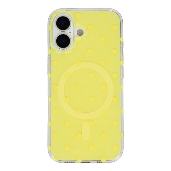 EIDERWOOD iPhone 17 Hybrid Cover m. Polka Design - MagSafe Kompatibel - Gennemsigtig / Gul
