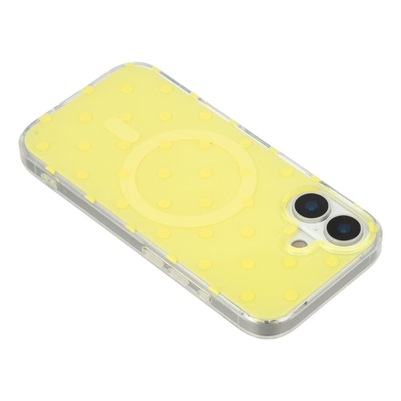EIDERWOOD iPhone 17 Hybrid Cover m. Polka Design - MagSafe Kompatibel - Gennemsigtig / Gul