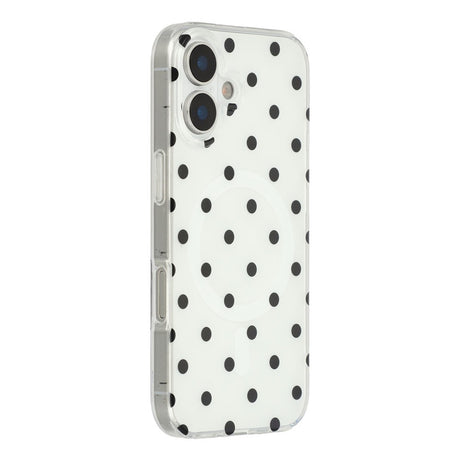 EIDERWOOD iPhone 17 Hybrid Cover m. Polka Design - MagSafe Kompatibel - Gennemsigtig / Sort