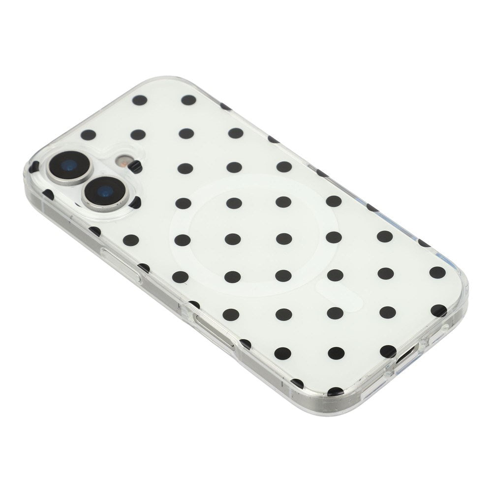 EIDERWOOD iPhone 17 Hybrid Cover m. Polka Design - MagSafe Kompatibel - Gennemsigtig / Sort