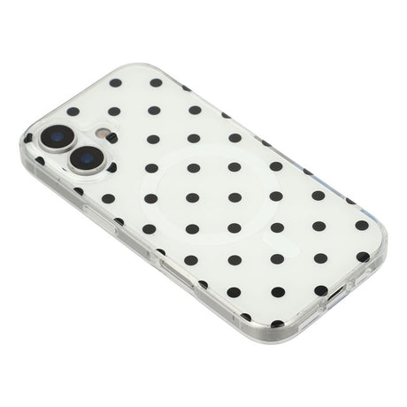 EIDERWOOD iPhone 17 Hybrid Cover m. Polka Design - MagSafe Kompatibel - Gennemsigtig / Sort