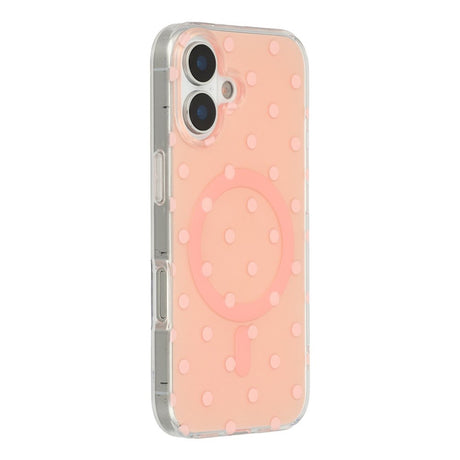 EIDERWOOD iPhone 17 Hybrid Cover m. Polka Design - MagSafe Kompatibel - Gennemsigtig / Lyserød