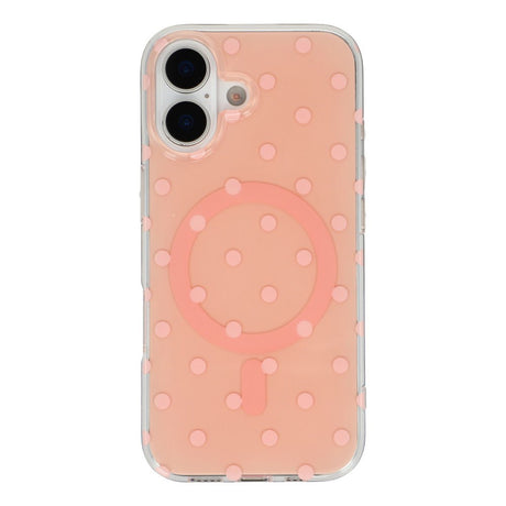 EIDERWOOD iPhone 17 Hybrid Cover m. Polka Design - MagSafe Kompatibel - Gennemsigtig / Lyserød