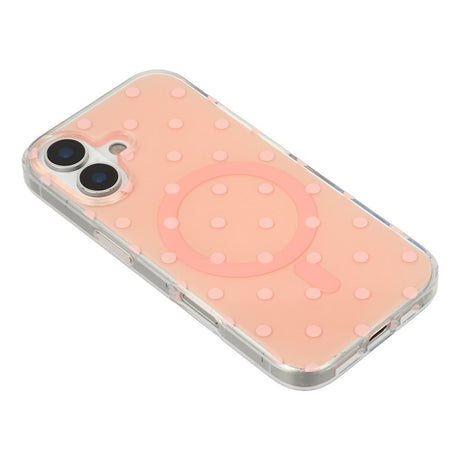 EIDERWOOD iPhone 17 Hybrid Cover m. Polka Design - MagSafe Kompatibel - Gennemsigtig / Lyserød