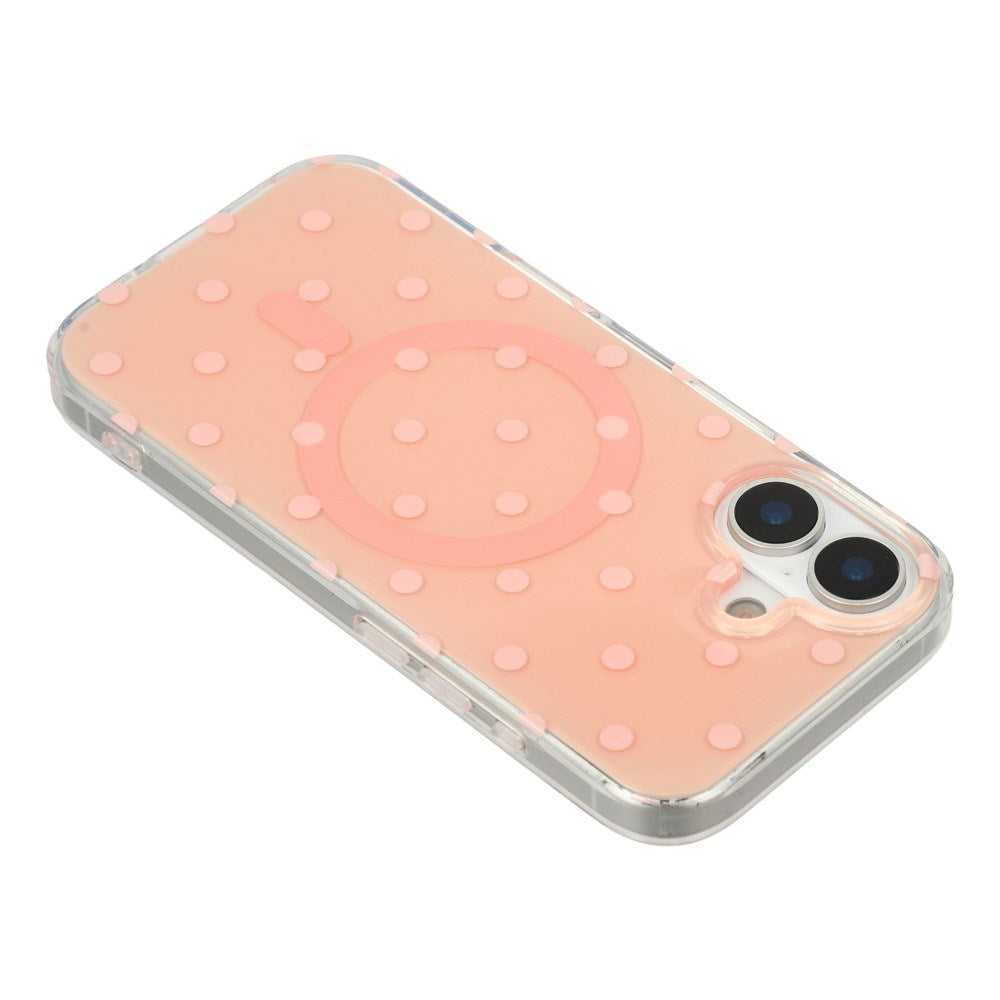 EIDERWOOD iPhone 17 Hybrid Cover m. Polka Design - MagSafe Kompatibel - Gennemsigtig / Lyserød